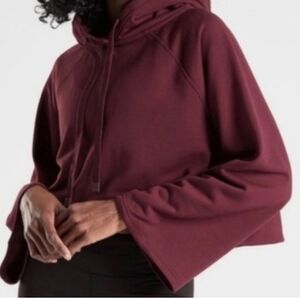 Athleta Burgundy Crop Sweatshirt Hoodie